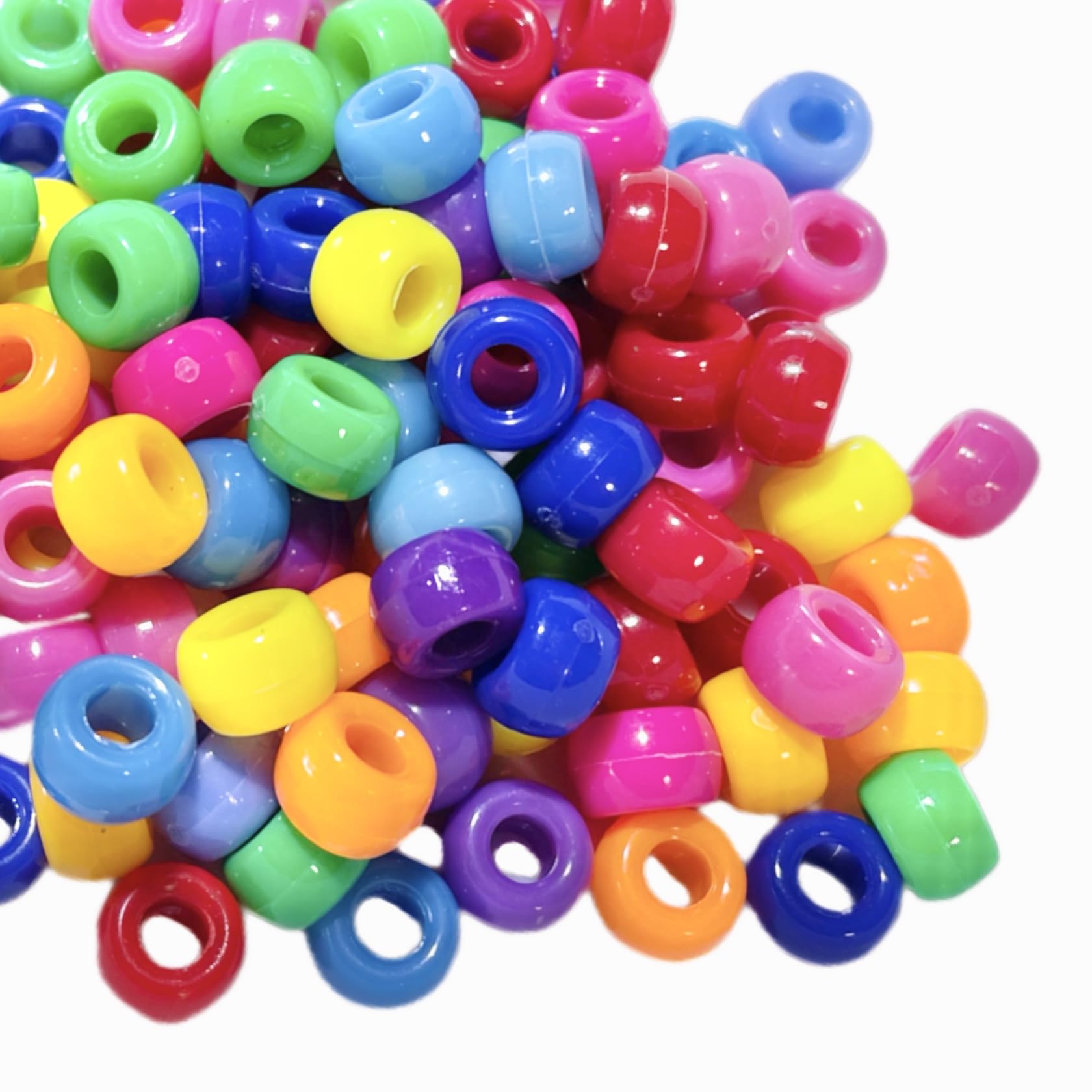 Amazon.co.jp: ポニービーズ 大きい穴 アクリルビーズ 穴4mm 形 型